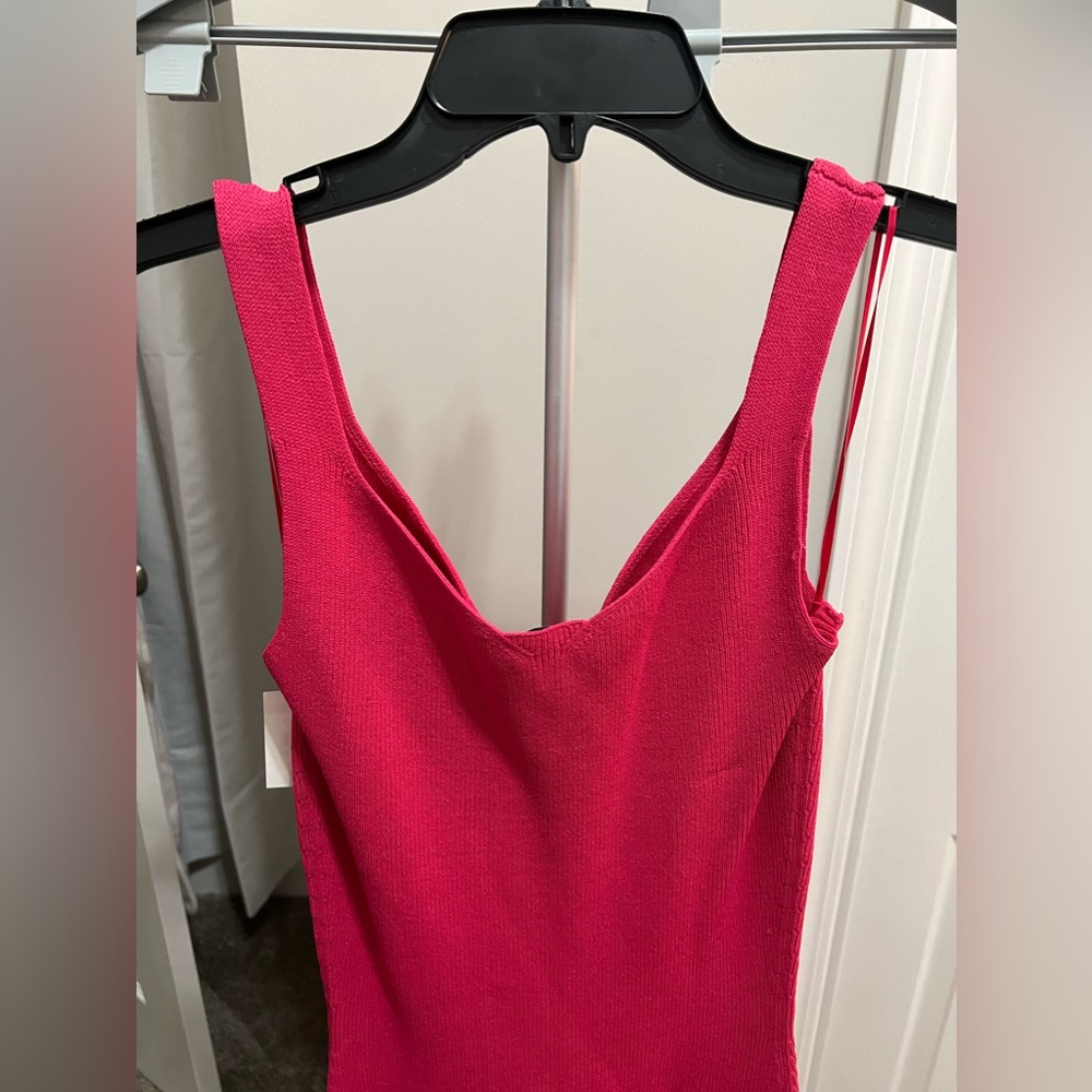 Reiss Pink Dakota Ribbed Knit Bodycon Dress Size Medium NWT - Picture 10 of 13